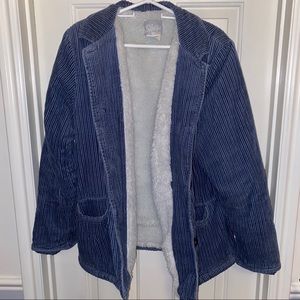 Vintage Corduroy Fur Jacket Coat